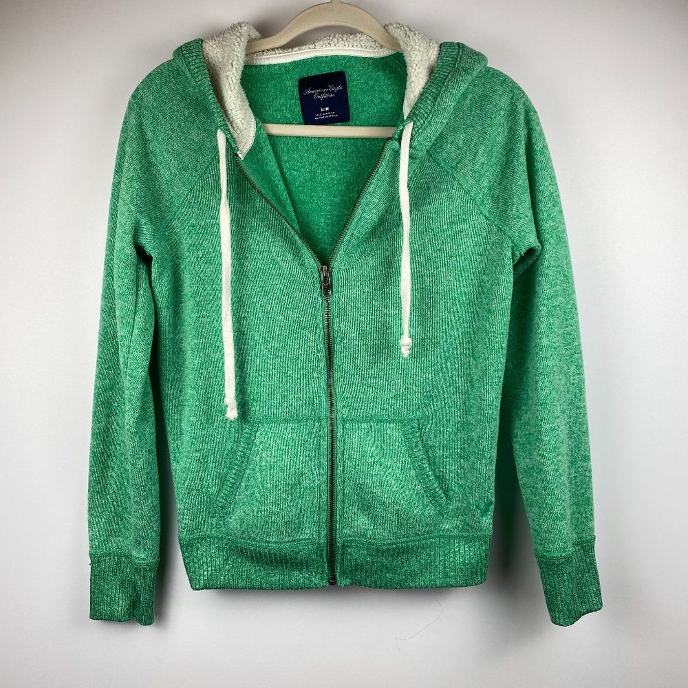 American Eagle Outfitters ZipUp hoodie sweater green  Medium